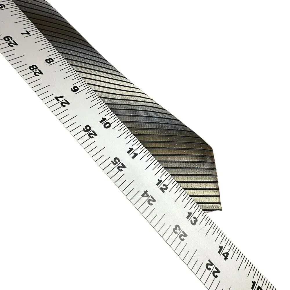 Kids Pre Tied Tie Metallic Silver Golden Shimmer Shiny Adjustable Alberto Cabale